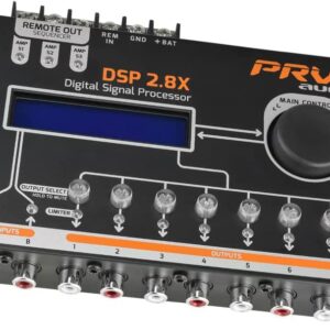 PRV AUDIO DSP 2.8X Car Audio Crossover and Equalizer 8 Channel Full Digital Signal Processor DSP with Sequencer