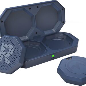 OutdoorMaster Update Ski Helmet Headphones, True Wireless Bluetooth with Storage Case, Drop-in HD Speaker Chip Compatible with Audio Ready Snowboard Helmets with Built-in Mic - Navy Blue