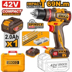 ingco Compact Brushless Cordless Impact Drill